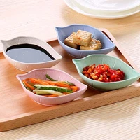 creative leavess dish baby kid bowl wheat straw soy sauce dish rice bowl plate sub plate japanese tableware food container