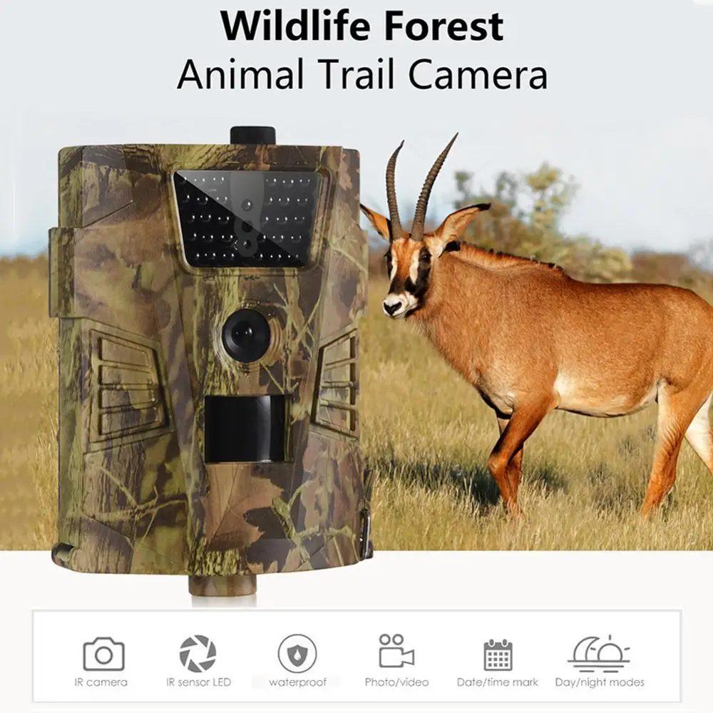 

Фотоловушка HT-001B Trail Camera 12MP 1080P IP54, водонепроницаемая камера с углом обзора 120 градусов для дикой природы, 30 инфракрасных светодиодов, нм, Охот...