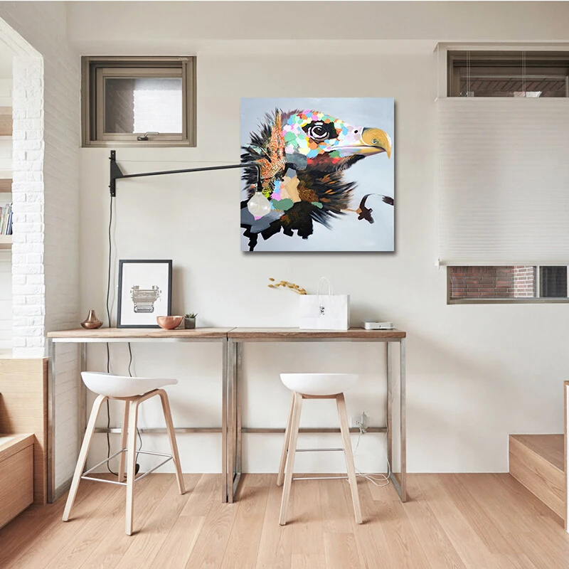 100%Handpainted Abstract Eagle Oil Paint On Canvas Art Painting Gift Home Decor Living Room Wall Adornment Picture FreeShi | Дом и сад