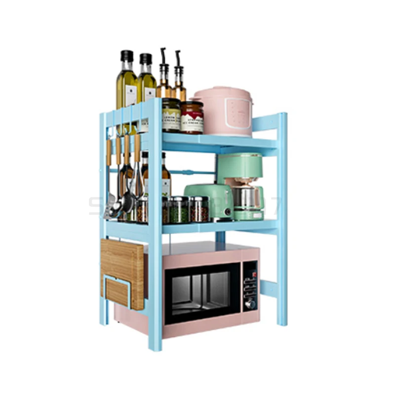 

Retractable kitchen microwave oven shelf, oven shelf, table top, household table top, double layer discharge rice cooker storage