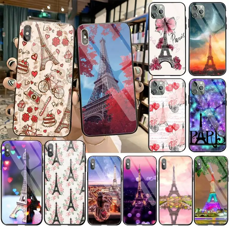 

Eiffel Tower in Paris Phone Case Tempered Glass For iPhone 12 pro max mini 11 Pro XR XS MAX 8 X 7 6S 6 Plus SE 2020 case