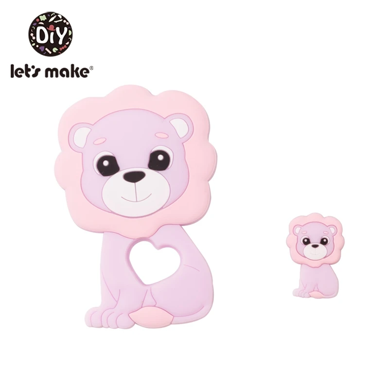 lion2 Let's Make 2 шт./компл. силиконовый Прорезыватель для зубов малышей игрушки Diy Аксессуары для колясок для соски с цепочкой, Еда Класс игрушки Детский Прорезыватель для зубов - Цвет: lion2