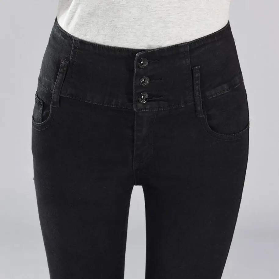 Женские эластичные джинсы утепленные вельветовые с высокой талией узкие на