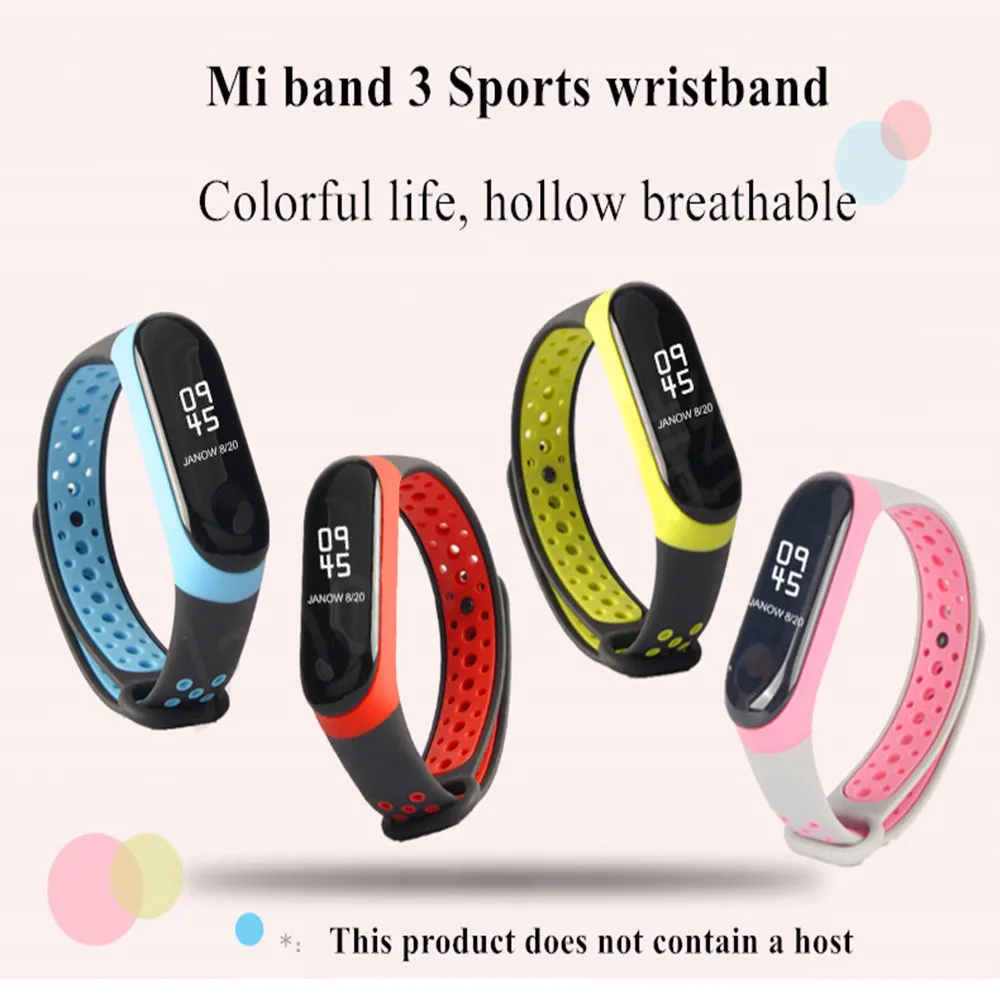 Силиконовый ремешок на запястье для Xiaomi Mi Band 4 3 10 цветов двойной сменный часов
