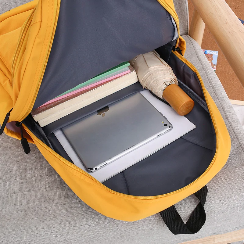 

new waterproof nylon backpacks fashion light solid color school book bag big capacity shoulder bag for girl boy daypacks