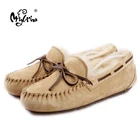 Женские мокасины из натуральной кожи, на плоской подошве, размеры до 100%