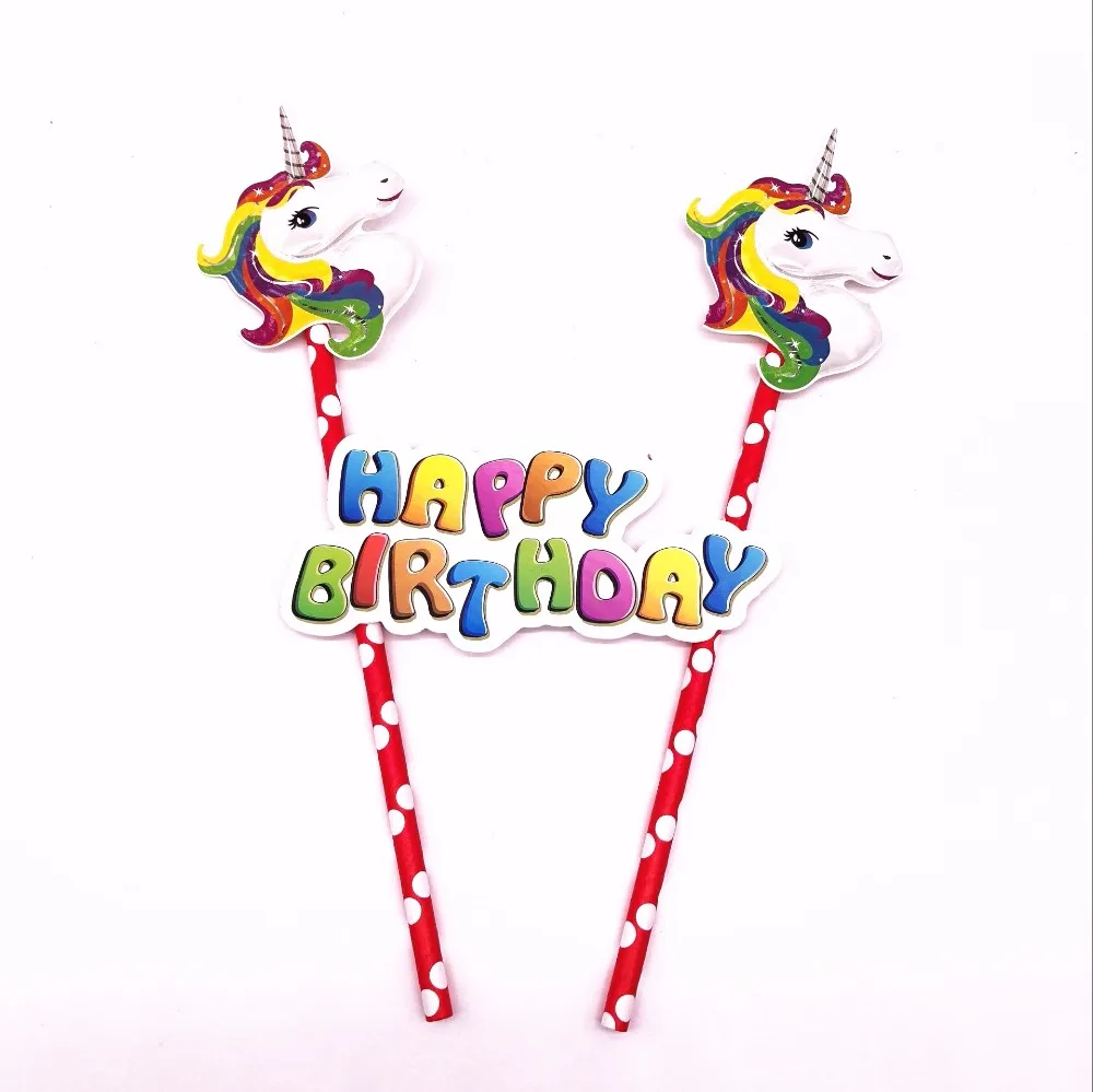 1 комплект Единорог торт Топпер тематическая вечеринка на день рождения поставки