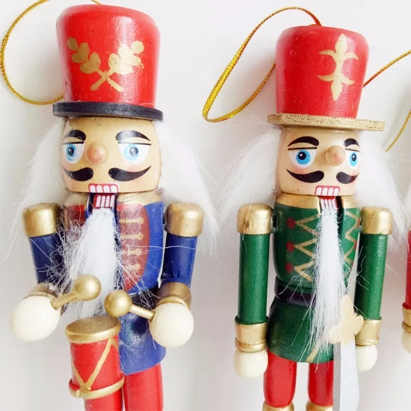 6 шт. Рождественское украшение 12 см Zakka деревянная кукла Щелкунчик новогодний
