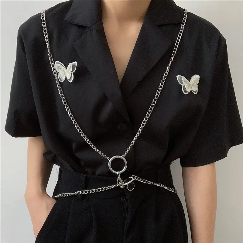 

Металлическая цепь на ремешке женские орнаментом одежда в стиле «хип-хоп» в европейском и американском стиле Стиль платье JK одежда поясом м...