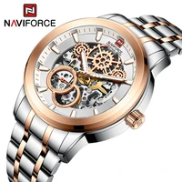 naviforce fashion business automatic mechanical mens watch 10atm waterproof clock full hollow out dial design relogio masculino