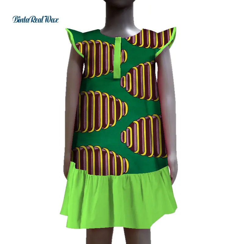 New Lovely Baby Girls Dress African Wax Print Dresses for Kids Children Bazin Riche Traditional Clothing WYT215 | Тематическая