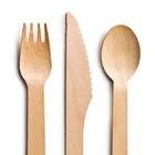 18 шт. (6 комплектов) одноразовые деревянные столовые приборы, столовые приборы, наборы ножи + ложки + вилки для вечеринки, дня рождения, свадьбы, фестиваля, украшения, товары Eco