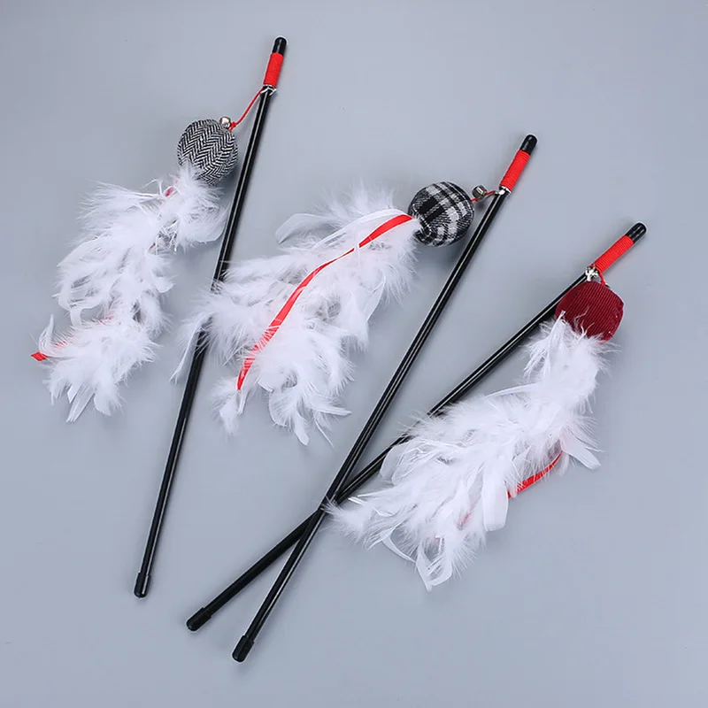 Игрушка для кошек забавный шарик из кроличьей шерсти палочка индейка