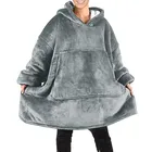 Зимняя Толстовка большого размера, свитшот, женское одеяло с рукавами, огромное одеяло для ТВ, шерпа, флисовое женское одеяло