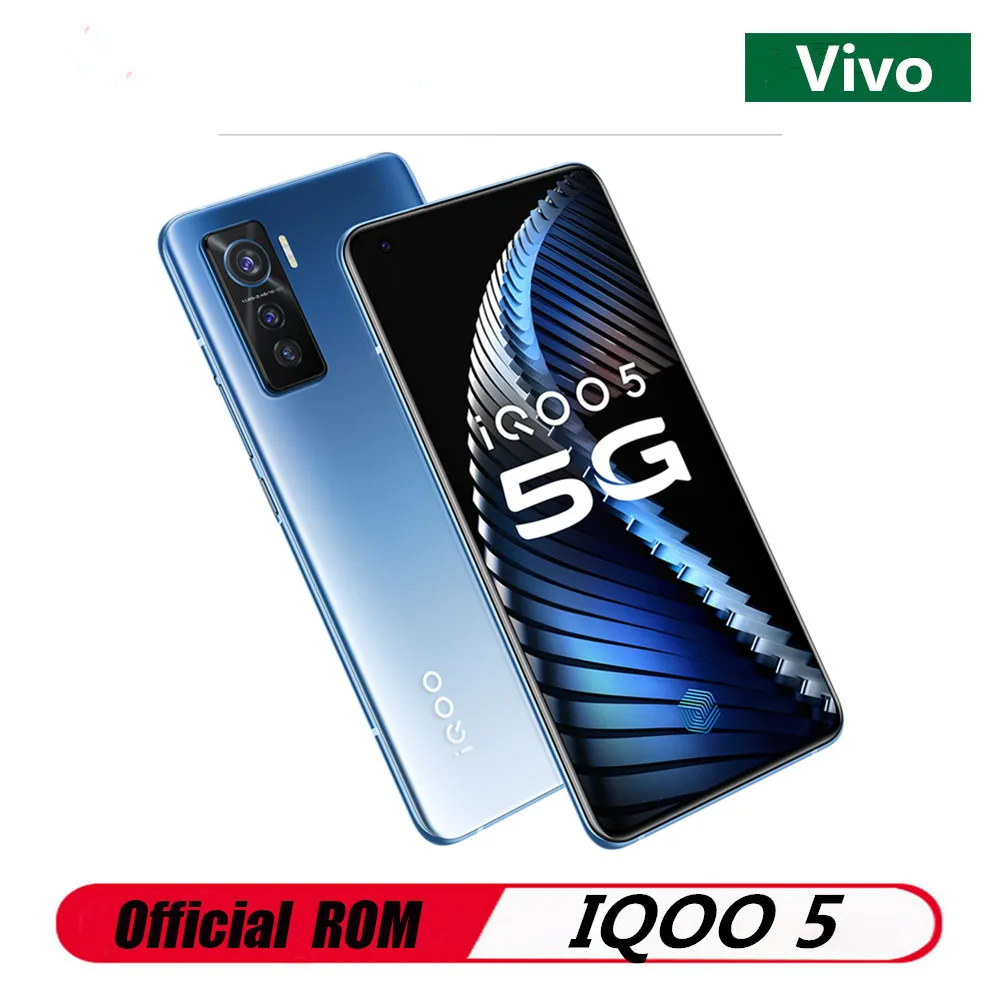 Быстрая доставка смартфон Vivo IQOO 5 6 56 дюймов 120 Гц 12 Гб ОЗУ 256 ПЗУ 50 0 МП 55 Вт