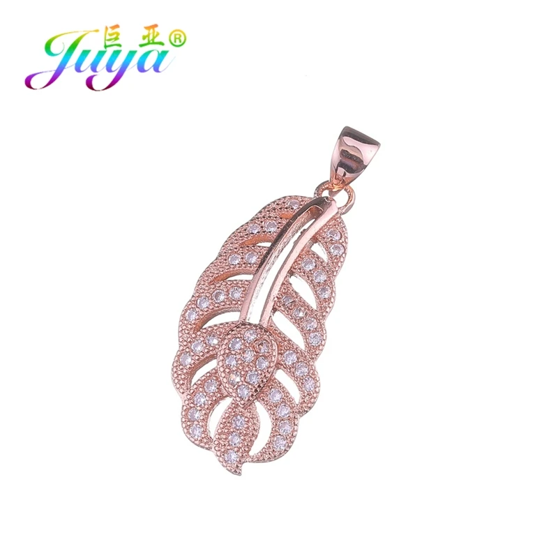 Rose Gold Juya микро проложить Циркон Краб Микки Звезда Бабочка слон кошелек украшения с перьями для женщин девочек Мода подвеска для изготовления ожерелья - Окраска металла: Rose Gold