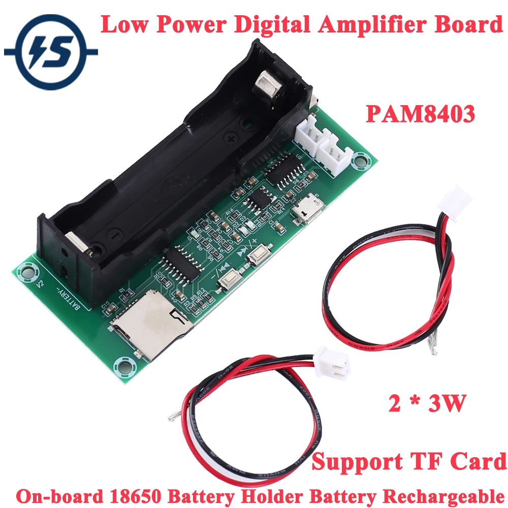 Плата цифрового усилителя мощности MNI PAM8403 класс D 5 Вт + стереопроигрыватель с