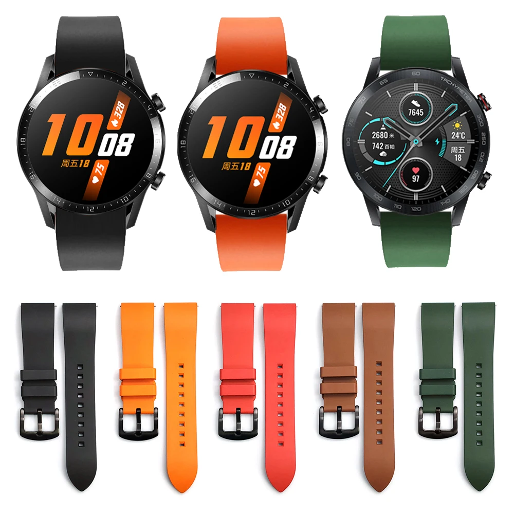 

Fluorine Rubber Strap for Huawei Watch GT 2 42mm 46mm Strap Bracelet for for Watch GT 2e GT2 Pro Honor GS Pro Watchbands