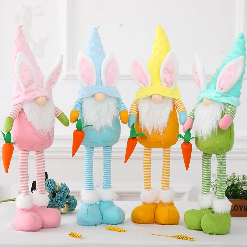 

2022 Easter Faceless Gnome Doll Reusable Bunny Plush Dolls for Easter Table Decoration Spring Hanging Rabbit Ornaments Kids Gift