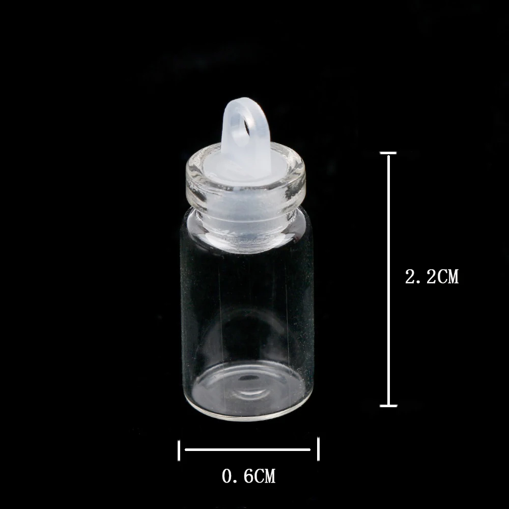 

10 Pcs 1ML Portable Mini Clear Glass Wishing Bottle Drifting Bottles Vials With Plastic Cap