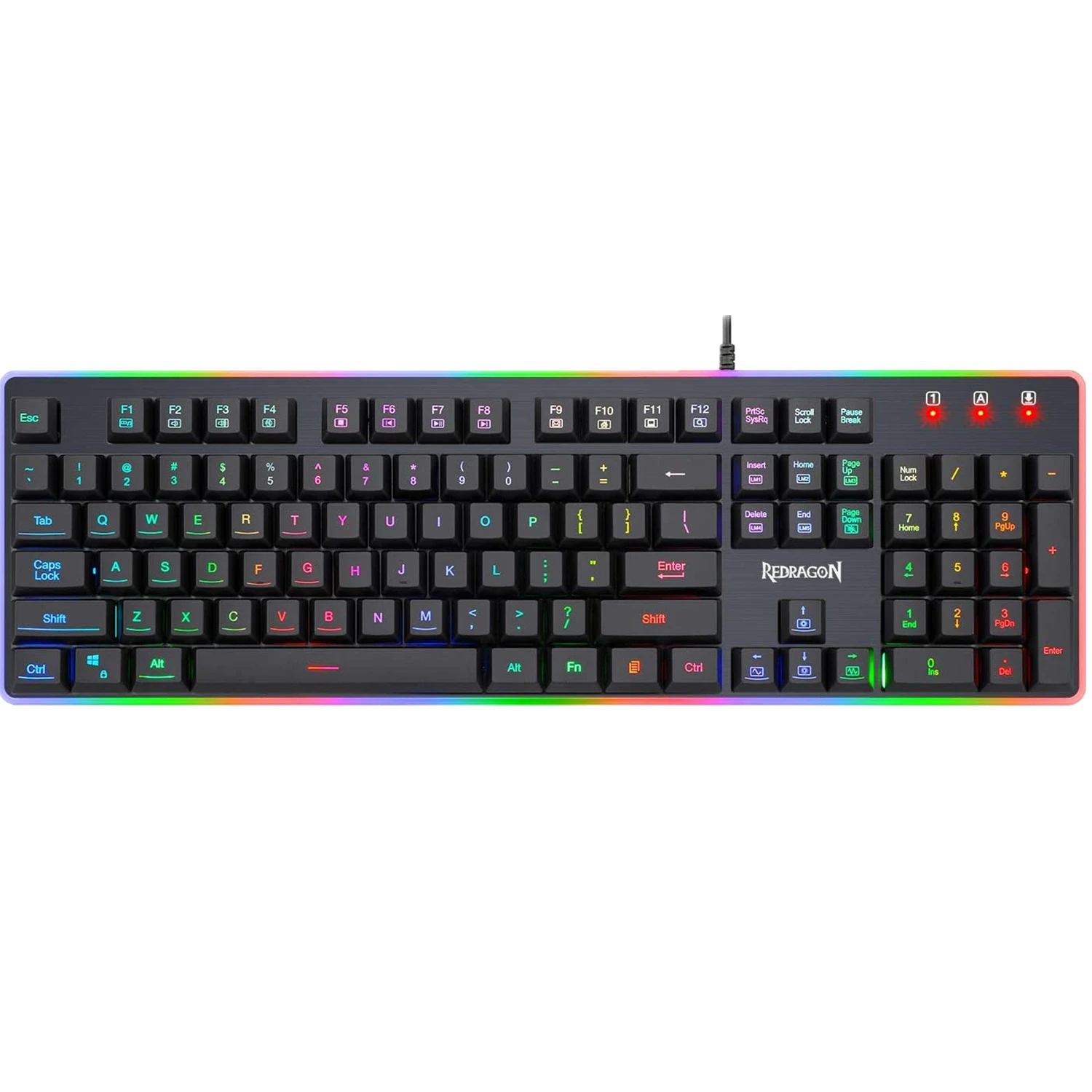 

Redragon Dyaus K509-RGB PC Gaming Keyboard 104 Key Quiet Low Profile RGB Backlit Membrane Keyboard