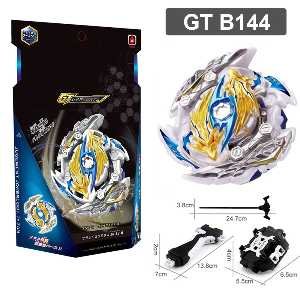 

Beyblades Burst GT Metal Fusion with Ruler Launcher Alloy B-144 Bipolar Gun Gyro Boxed with Double Measuring Tape Antenna