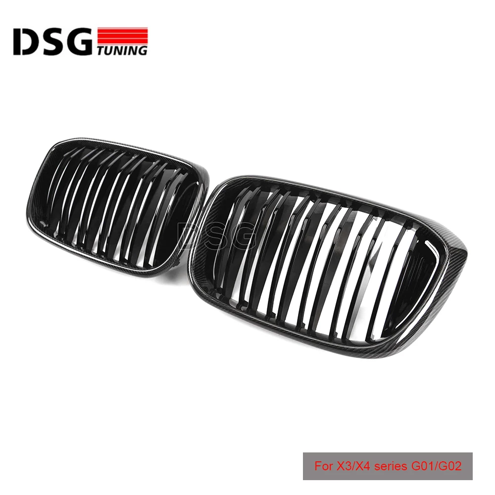 Передняя решетка для BMW X3 X4 G01 G02 Racing из углеродного волокна с 2 планками ABS xDrive20i