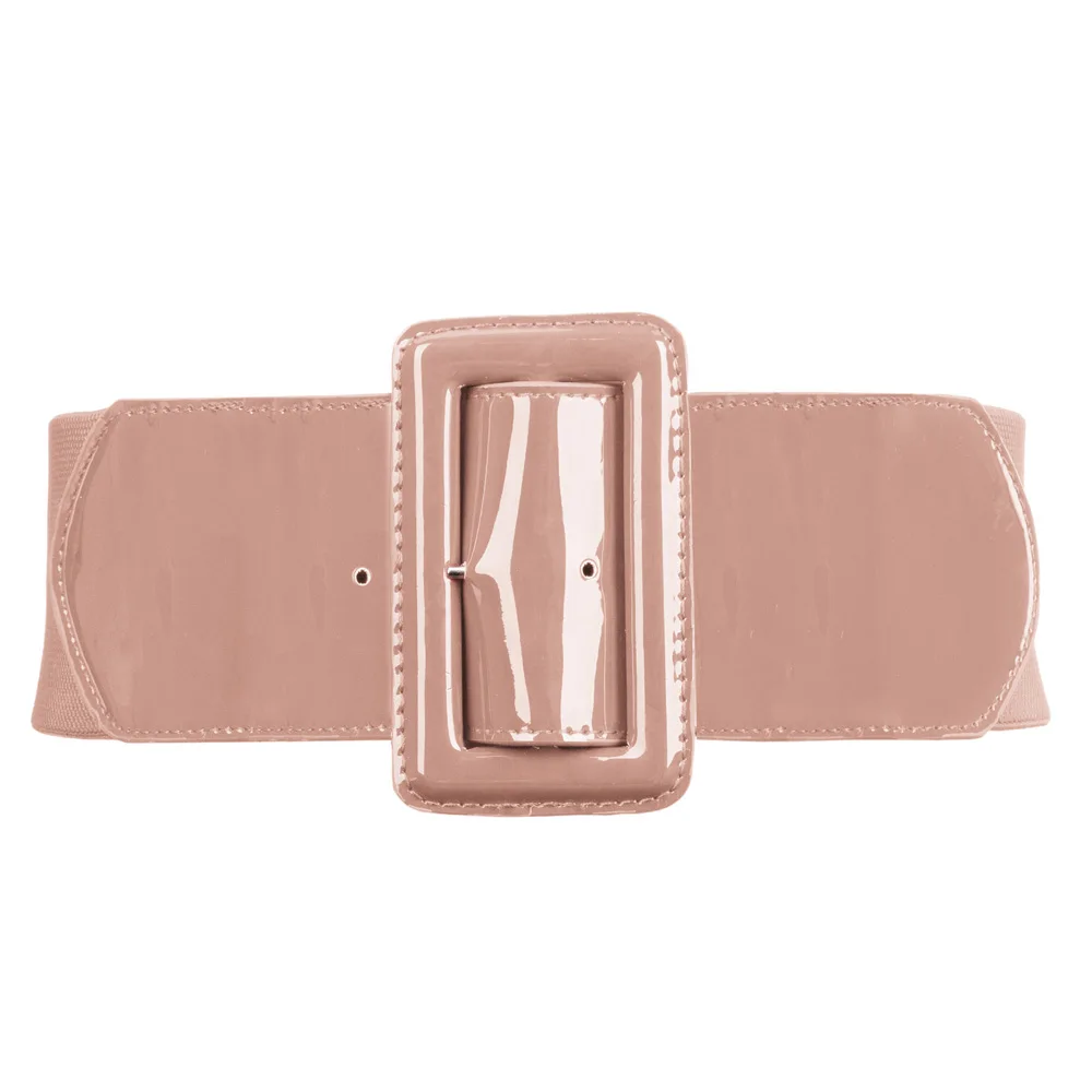 7.5 cm Pink Женский широкий корсет из искусственной лакированной кожи, пояс на талию, высокая эластичность, на булавке, Ретро стиль, регулируемый эластичный женский ремень для платья, Новое поступление - Цвет: 7.5 cm Pink