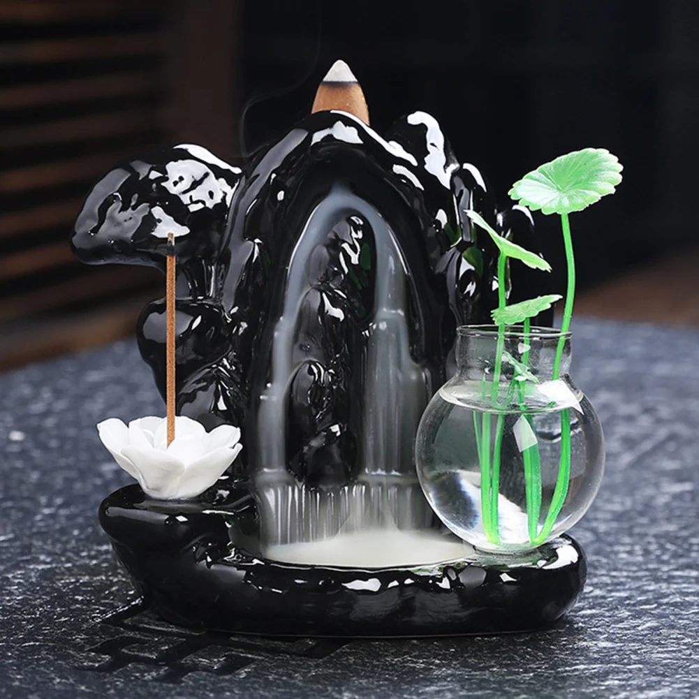 

Backflow Incense Burner Waterfall Ceramic Smoke Censer Handicraft Home Decor