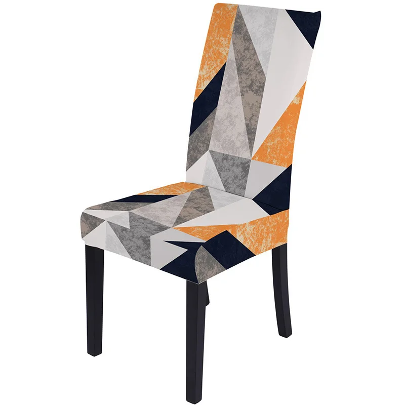 Чехлы на стулья с геометрическим принтом из спандекса в скандинавском стиле