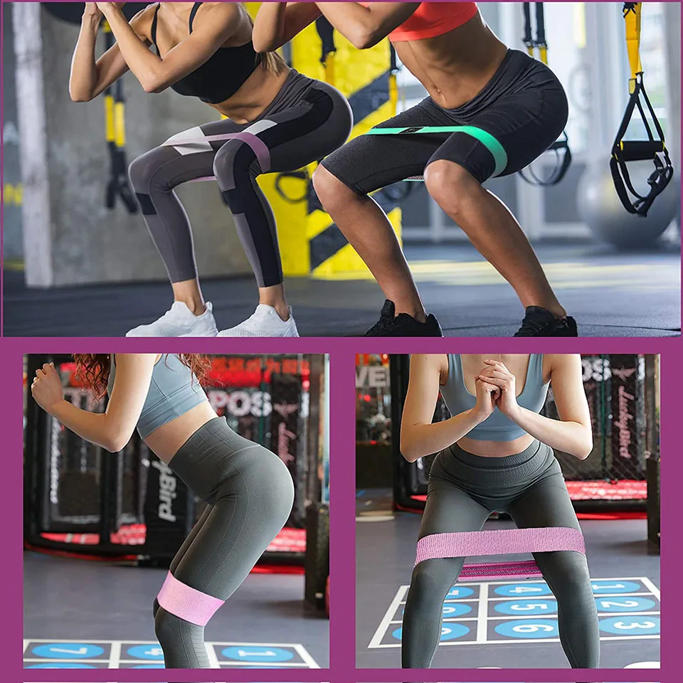 Resistance Bands Workout Rubber Elastic Sport Booty Band Fitness Equipment For Yoga Gym Training Fabric Exercise | Спорт и