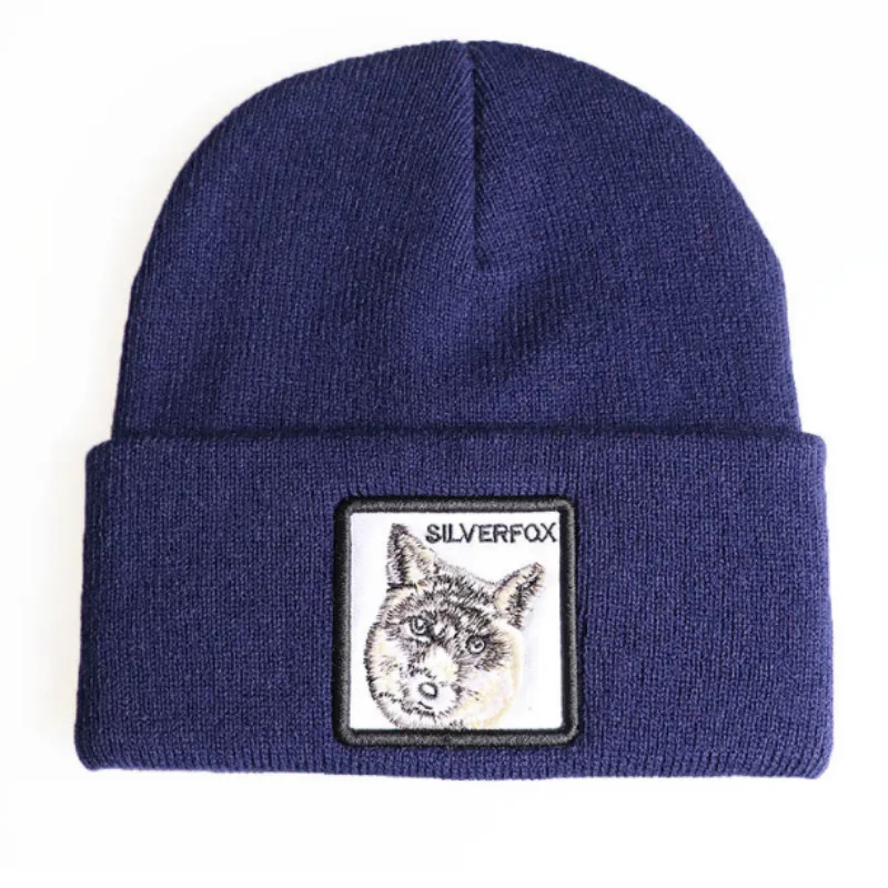 Мужская вязаная шапка в стиле хип-хоп зимняя Лыжная с животным уличная одежда |