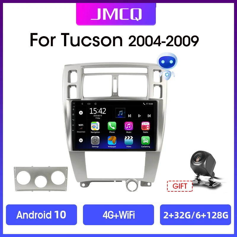 Автомагнитола JMCQ 2 Din Android 10 мультимедийный видеоплеер для Hyundai Tucson 2004 2009 GPS