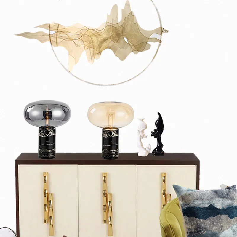 

Nordic lamps modern creative marble glass study table lamp simple bedside bedroom designer decorative table lamp