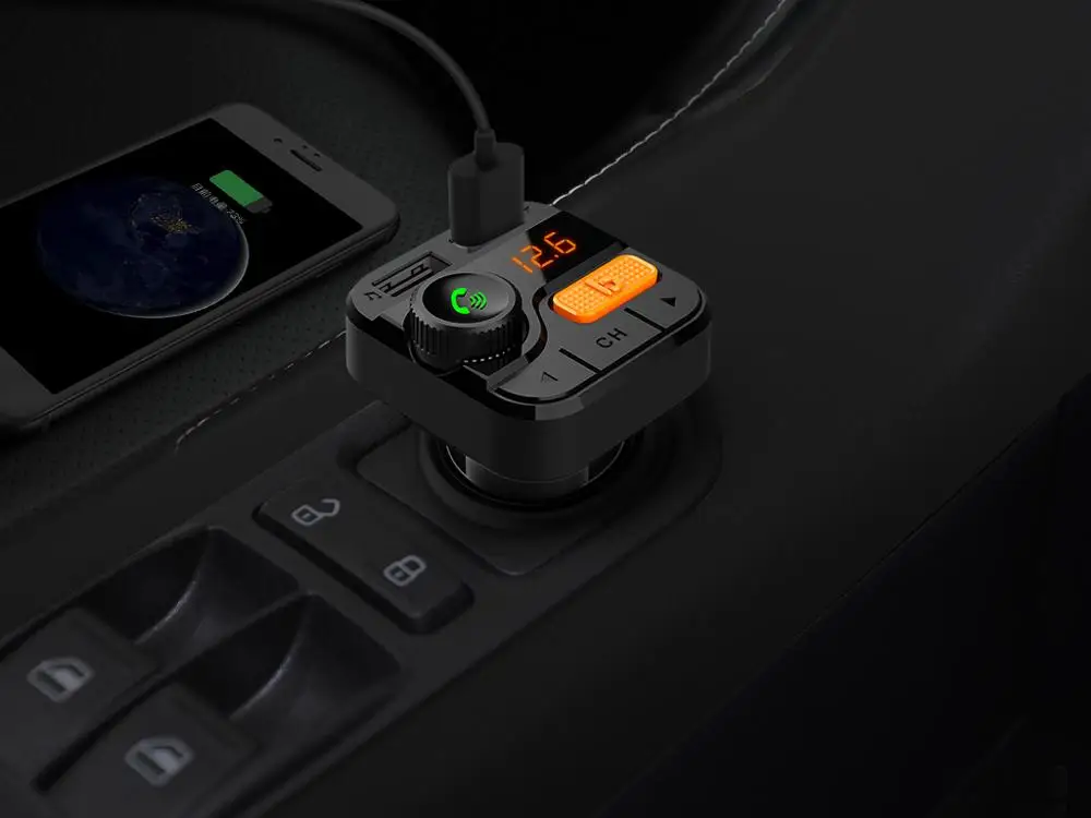 

BT82D автомобильный Bluetooth громкой связи mp3-плеер/телефон к радио FM передатчик 5V 3.4A