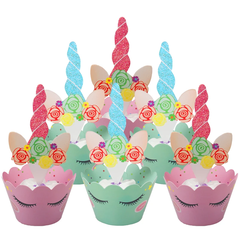 Cake Wrapper 12set 1 шт. Розовый Единорог мультфильм бумажная Складная пиньята вечерние игрушки игры бинго Девочка Дети День рождения/фестиваль украшения сувениры 49*27 см - Цвет: Cake Wrapper 12set