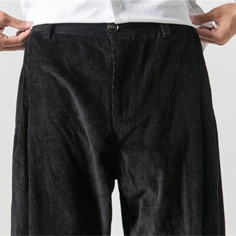 Plus size 5xl Youth new fashion chinese style men's casual pants  man loose high quality corduroy harem pants men pencil pants