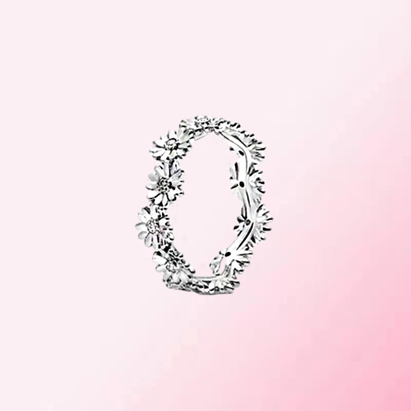

High 1:1 Production Quality Original 925 Sterling Silver Custom Small Daisy DIY Ring