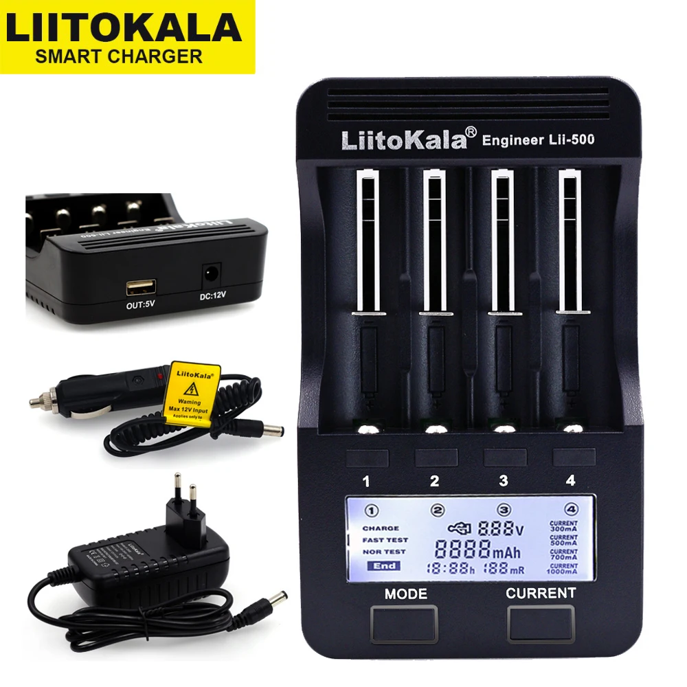 

Liitokala 3.7V Lithium battery charger Lii-500 Lii-S2 Lii-S4 Lii-PD4 Lii-PL4 18650 charger For 18650 21700 26650 AA AAA Battery