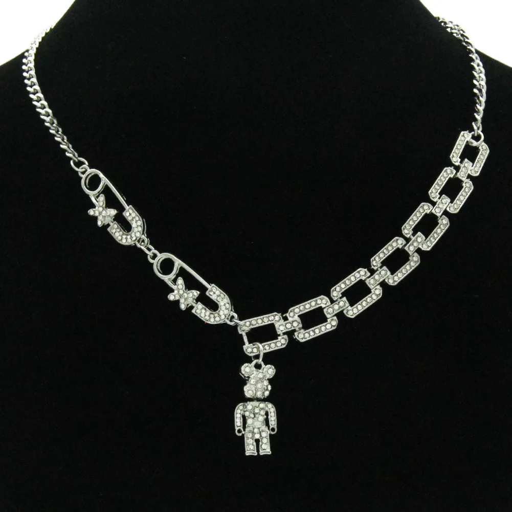 

Oeny хип-хоп медведь булавка кулон ожерелье женщина Мужской клуб популярные аксессуары украшения ожерелья в стиле хип-хоп
