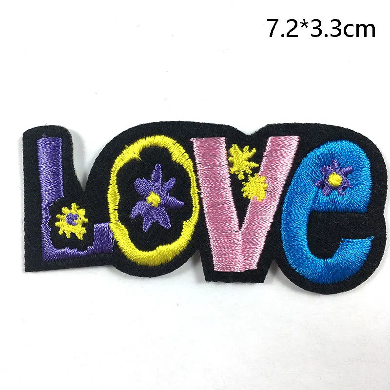 Красочные DIY Одежда патч знак любви мира букв слова Утюг на одежда с вышивкой