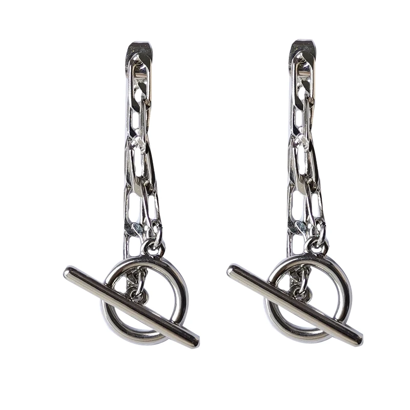 Винтажные модные серьги гвоздики с металлической цепочкой в стиле панк хип хоп