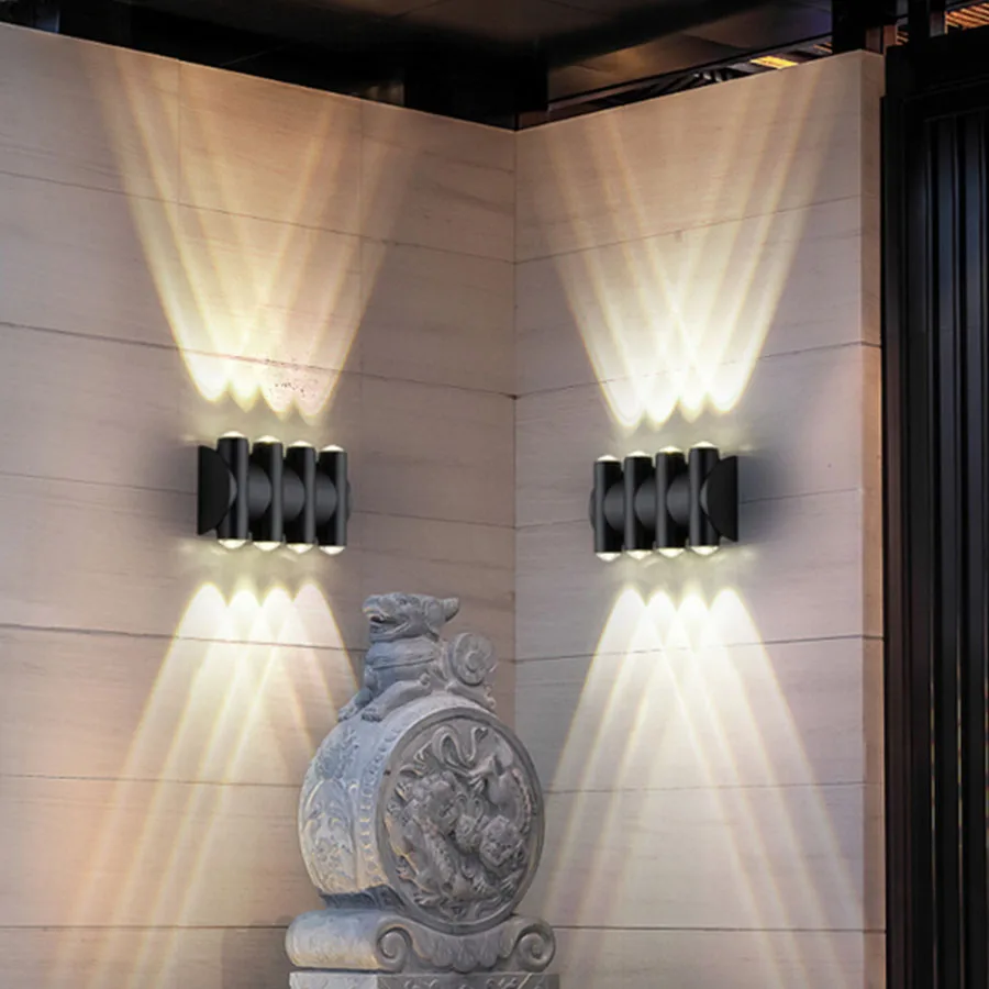 

8 Вт 10 Вт 12 Вт открытый Водонепроницаемый настенный светильник с крышкой вверх/вниз вилла сад балкон крыльцо настенный светильник Алюминий ...