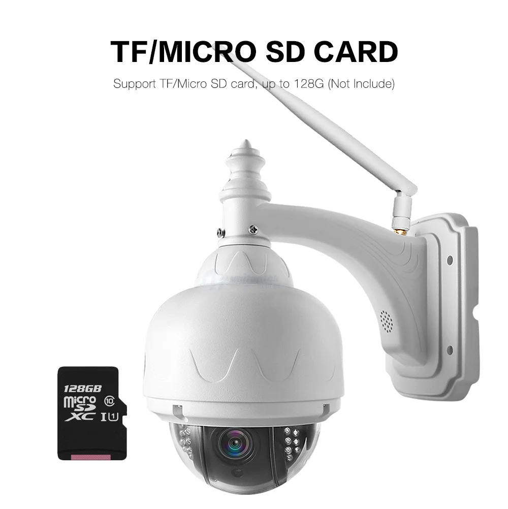 1080P 2MP PTZ Wi-Fi IP камера наружная аудио скорость купольная камера беспроводная 2,7-13,5 мм 5X зум объектив слот для sd-карты Wi-Fi CCTV Камера
