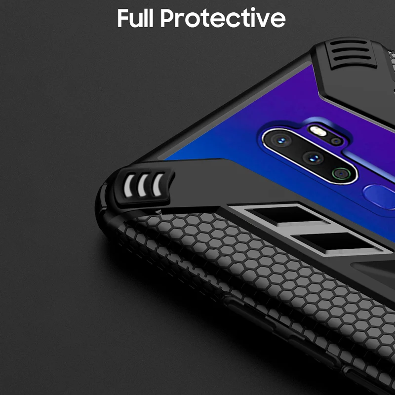 KEYSION Shockproof Armor Case for OPPO A9 2020 A5 Stand Magnetic Holder Ring Back Cover | Мобильные телефоны и аксессуары