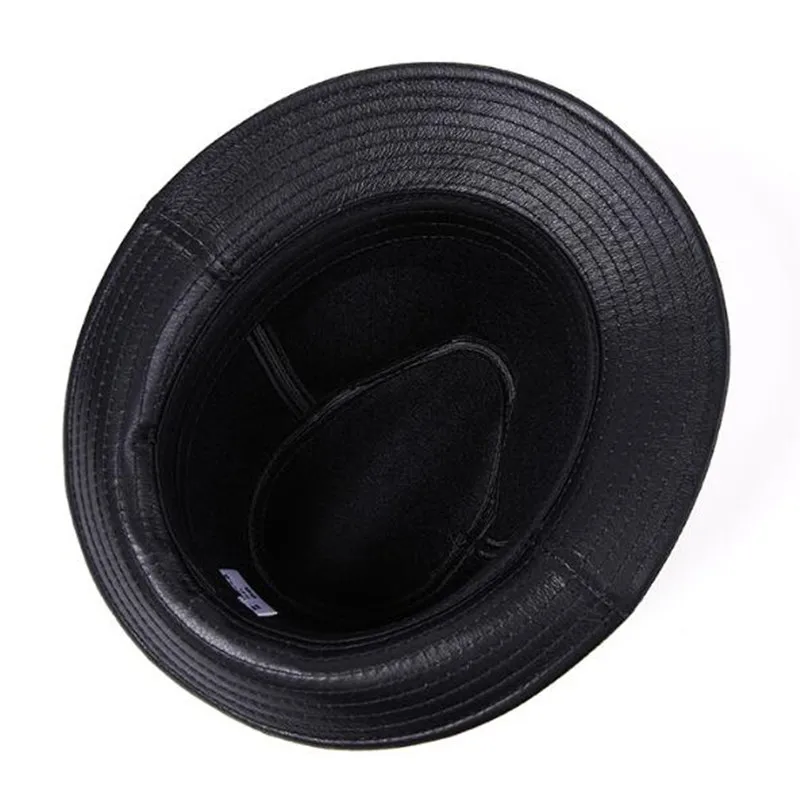XdanqinX british casual genuine leather cap fedora leather hat couple hats natural cowhide sheepskin leather Jazz hat brand caps
