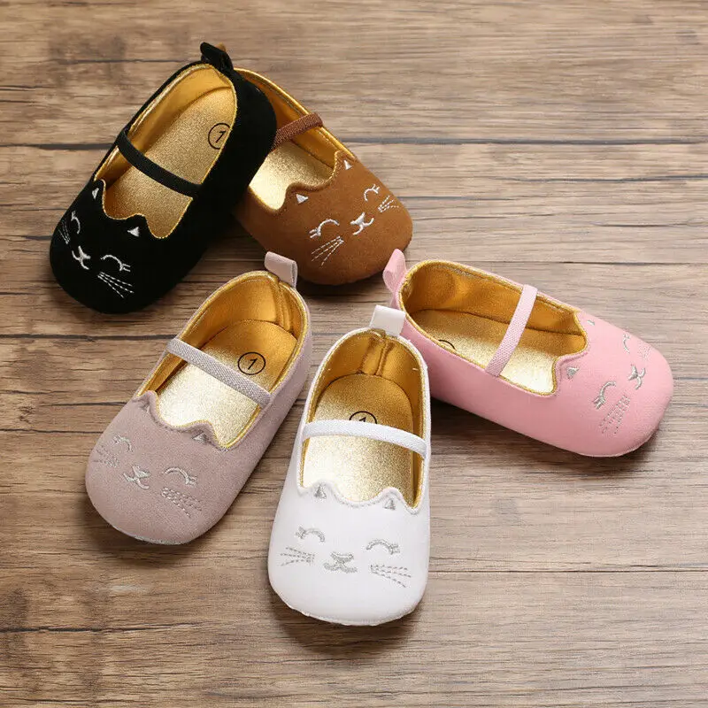 Мягкая Обувь для новорожденных девочек с рисунком кота принцессы |