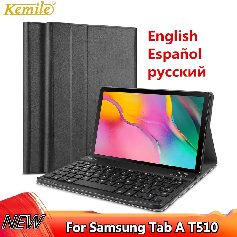 

Kemile чехол с русской клавиатурой для Samsung Galaxy Tab A 2019 SM-T510 T510 T515, съемный чехол для клавиатуры планшета