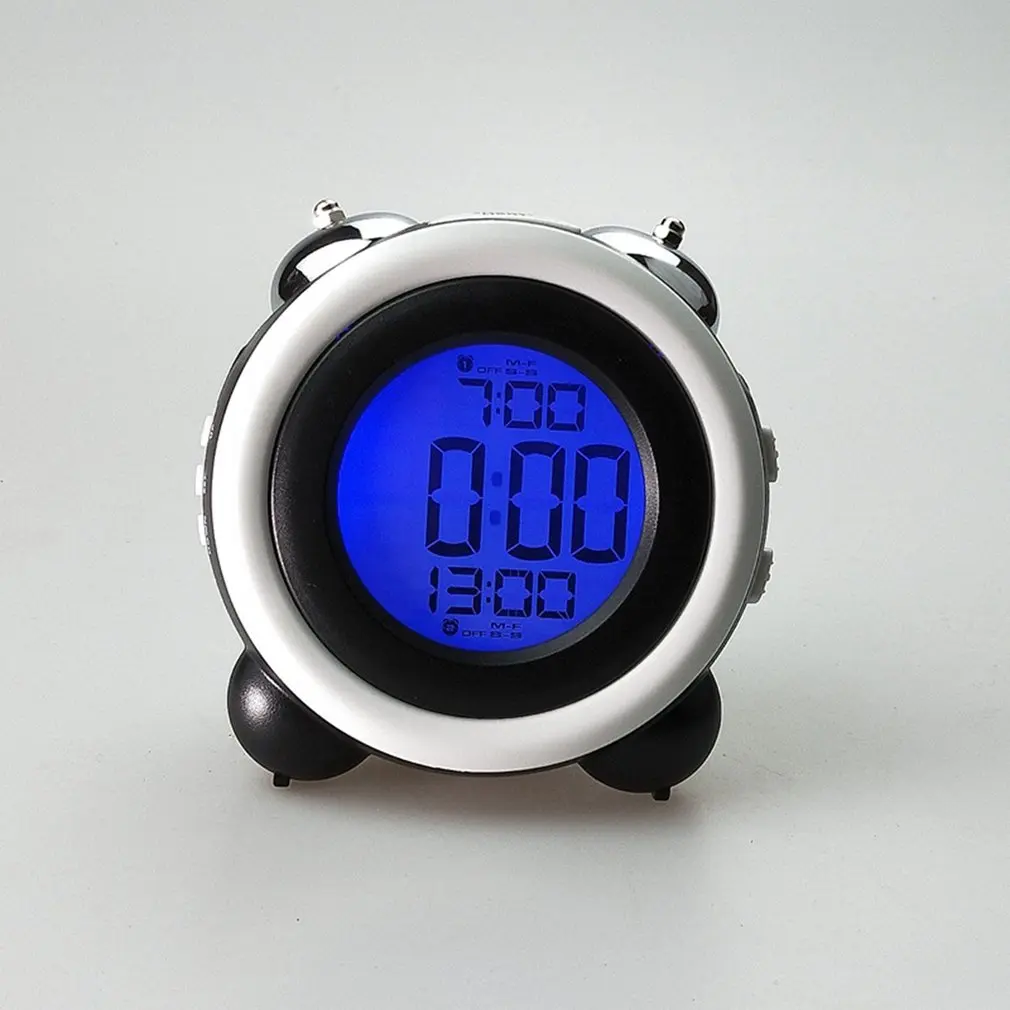 Alarm Clock Loud Light Bell Double Snooze Function LED Backlight Digital Battery Tabletop | Дом и сад