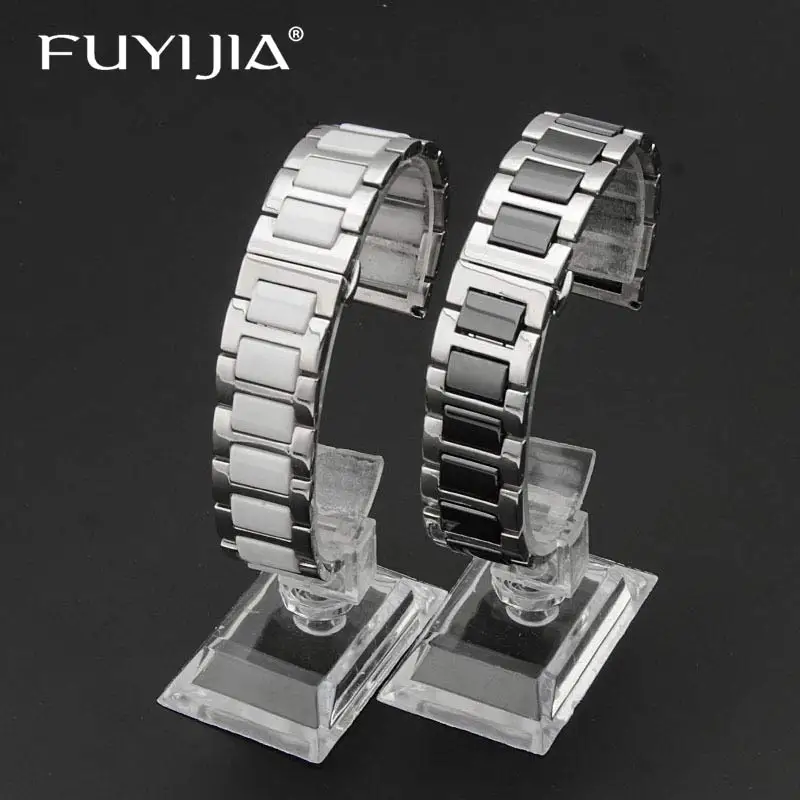 Ремешок FUYIJIA из нержавеющей стали для наручных часов Универсальный